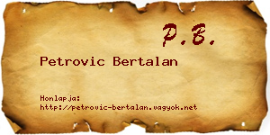 Petrovic Bertalan névjegykártya